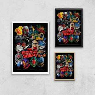 Suicide Squad Poster Giclee Art Print - A2 - Wooden Frame Meerdere kleuren