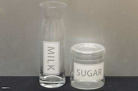 Suiker en melk set glas