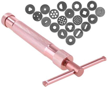 Suikerpasta Extruder Fondant Craft Beeldhouwen Modeling Tool Bakvormen Gun 20 Discs Klei Extruder Cake Sculptuur Craft Goud