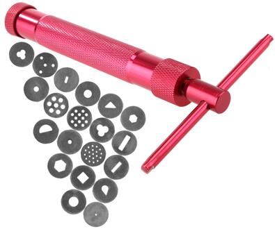 Suikerpasta Extruder Fondant Craft Beeldhouwen Modeling Tool Bakvormen Gun 20 Discs Klei Extruder Cake Sculptuur Craft Rood