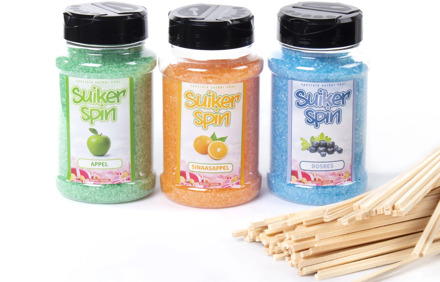 Suikerspinsuiker Fruitmix NR. 3 in 3 x 400 gram incl. ± 100 stokjes