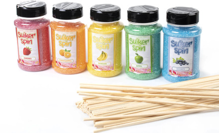 Suikerspinsuiker fruitmix NR. 4 in 5 smaken