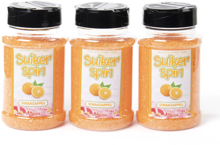 Suikerspinsuiker Sinaasappel, 3 x strooibussen á 400 gram