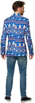 Suitmeister Christmas blue nordic jacket Blauw - XXL