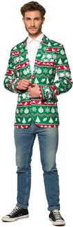 Suitmeister Christmas Green Nordic Jacket - Heren jasje - Groen - Kerstblazer - Maat L