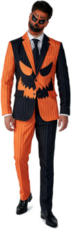 Suitmeister Jack-o pinstripe black Oranje - L