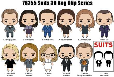 Suits 3D PVC Bag Clips Series 1 Display (24)