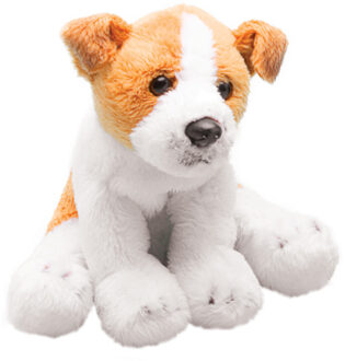 Suki Gifts Pluche knuffel dieren Jack Russel hond - 13 cm - Speelgoed knuffelbeesten - honden - Knuffel huisdieren Multikleur