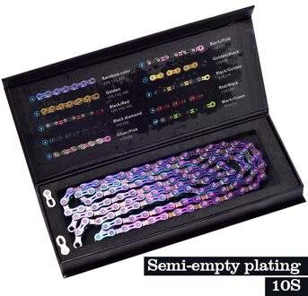 Sumc Fiets Kleurrijke Speed Ketting 9/10/11/12 Super Licht Snelheid Semi Hollow Regenboog Ketting Met Magische Gesp kleur Racefiets Ketting S10EL met packaging