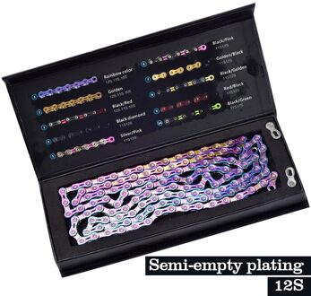 Sumc Fiets Kleurrijke Speed Ketting 9/10/11/12 Super Licht Snelheid Semi Hollow Regenboog Ketting Met Magische Gesp kleur Racefiets Ketting S12EL met packaging