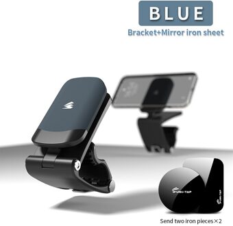 Sumitap Auto Telefoon Houder Magnetische Gps Dashboard Beugel Navigatie Clip Vent Mount Hud Universele Magneet Auto Achteruitkijkspiegel Panel Stand blauw