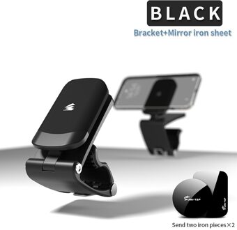 Sumitap Auto Telefoon Houder Magnetische Gps Dashboard Beugel Navigatie Clip Vent Mount Hud Universele Magneet Auto Achteruitkijkspiegel Panel Stand zwart