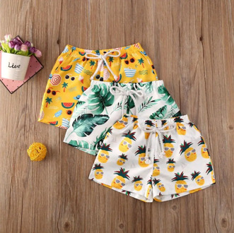 Summer Beach Shorts For Baby Boys 2020Fashion Casual Loose Lacing Printed Swimming Short Pants Panties Suit For 1-4Y Children