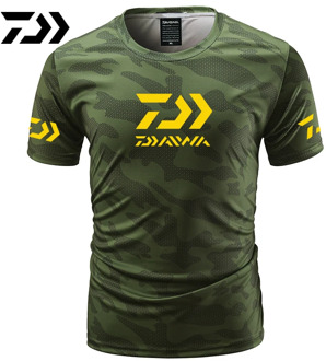 Summer Daiwa Clothing for Fishing Camouflage Outdoor Fishing Tshirt Breathable Letter Short Sleeve Top Sport Quality Fishing Tee