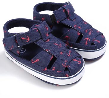 Summer Infant Unisex Baby Boy Girl Canvas Sandalen Voor Kinderen Soft Sole Zomer Platte Wandelschoenen Baby Mocassins Blauw / 0-6 months