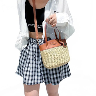 Summer Women's Beach Woven bag Bohemian Style Female Straw Handbag Fashion Hollow Manual Stitching Shoulder Messenger Bags Tote