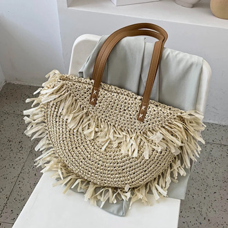 Summer Woven Straw Bag Large Capacity Shoulder Bag 2020 Fashion Women Totes Big Handbag Lightweight Travel Tassels Bag