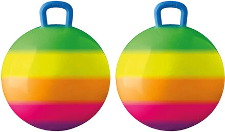 Summerplay Summer Play Skippybal - 2x - regenboog - 50 cm - buitenspeelgoed voor kinderen - Skippyballen Multikleur