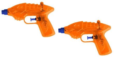 Summertime 2x Waterpistool/waterpistolen oranje 16,5 cm - Waterpistolen