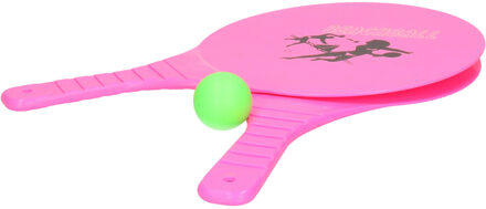 Summertime Beachball set - buitenspeelgoed - fuchsia roze - Rackets/batjes en bal - Tennis ballenspel - Beachballsets