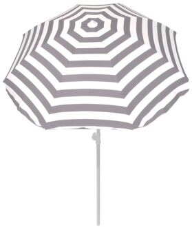 Summertime Grijs gestreepte zomer parasol 180 cm