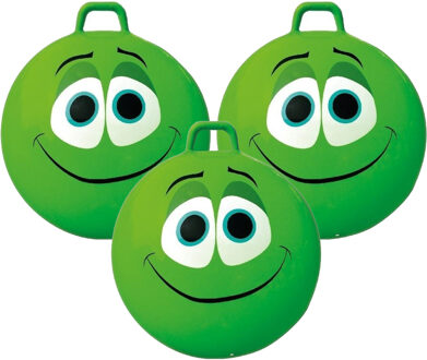 Summertime Skippybal Smile Emoticon - 3x stuks - D65 cm - voor kinderen - buiten speelgoed