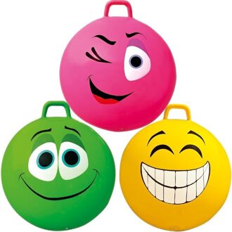 Summertime Smiley skippybal 65 cm geel - Skippyballen