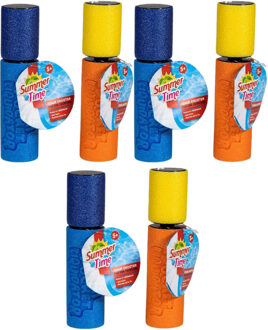 Summertime waterpistool spuit - 6x - van foam - lengte 15 cm - buiten speelgoed - water spuiten