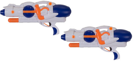 Summertime Waterpistool/waterpistolen wit/blauw 38 cm - Waterpistolen