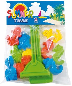 Summertime Zandbak/strand speelgoed - 12-delig - zand speelset - kunststof Multi