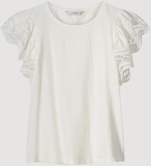 Summum 3s5025-30609 122 jersey top tee h lace ivory Wit - S