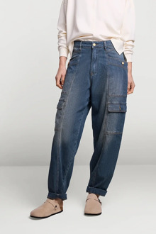 Summum 4s2579-5111 cargo jeans printed stripe denim Blauw - 34