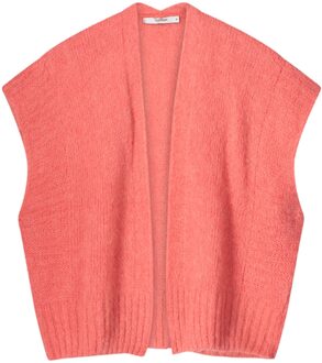 Summum 7s5814-7956 555 sleeveless cardigan mohair blend knit brightcoral Rood