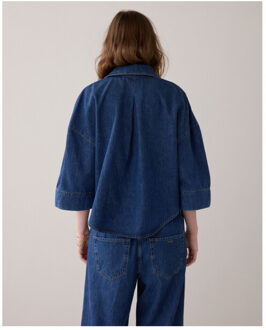 Summum Blouse denim kimono light cotton twill 2s3346-5184 Blauw - 40