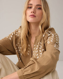 Summum Blouse lange mouw 2s3449-12439 Bruin - 42