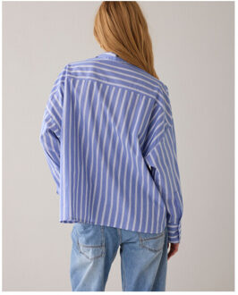 Summum Blouse shirt stripe 2s3398-12408 - maat 40 Lichtblauw