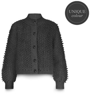 Summum Cardigan loop stitch knit vesten 7s7948-70043 Houtskool