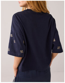 Summum Embellished shortsleeve t-shirts 3s5201-30656 Blauw