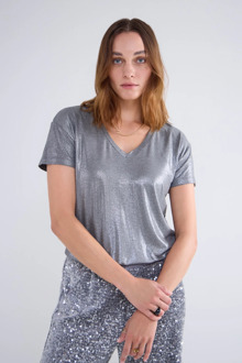 Summum Top Metallic Grijs dames - M,L