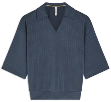 Summum Top pinstripe scuba 3s5253-30716 Blauw - M