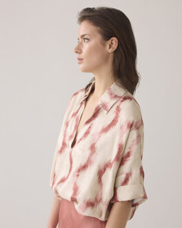 Summum Top short sleeves faded ikat 2s3281-12174 - maat 38 Roze