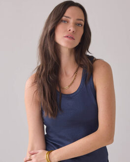 Summum Top zonder mouw lisbon-5138 - maat XL Blauw