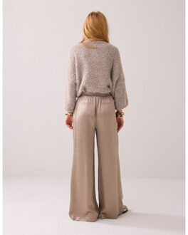 Summum Trousers crinkle satin pantalons 4s2550-12294 - maat 38 Taupe