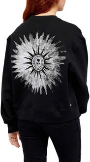 Sun-afbeelding op het zwarte sweatshirt aan de achterkant - L
