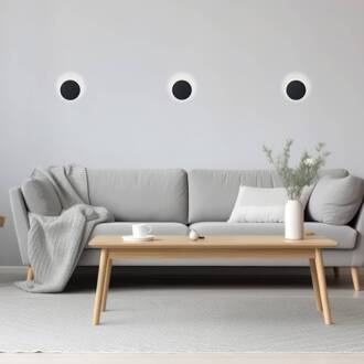 Sun-B LED wandlamp, zwart, Ø 15 cm, IP54, dimmer