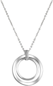 Sun Fun QY-9E93-4KSX Roestvrijstalen dames ketting en oorbellen set Zilver