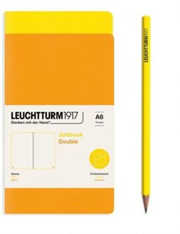Sun Leuchtturm1917 jottbook set van 2, flexcover, pocket a6, blanco, lemon / rising sun