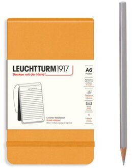 Sun Leuchtturm1917 reporter notepad, hardcover, pocket (a6), gelinieerd, rising sun