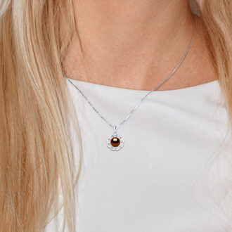 SUN zoetwater parel 9-10 mm Chocolate 925 - maat Chocoladebruin