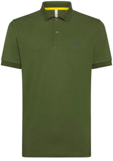 Sun68 Effen Regular Polo Shirt in Donkergroen Sun68 , Green , Heren - 2Xl,L,M